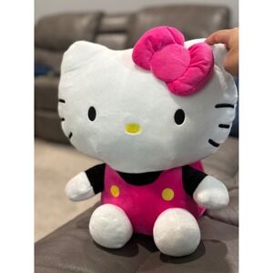 Hello Kitty Plush Backpack‎ White Pink Bow Cute Character Kawaii School Bag
